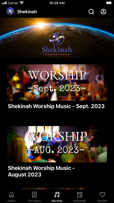 Shekinah Worship Center Screenshot
