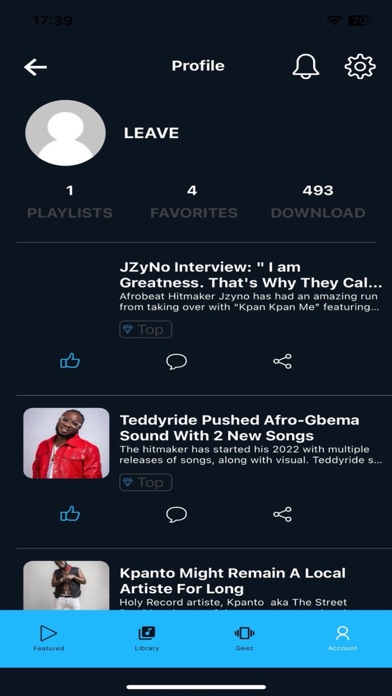 TuneIt Music Streaming Screenshot
