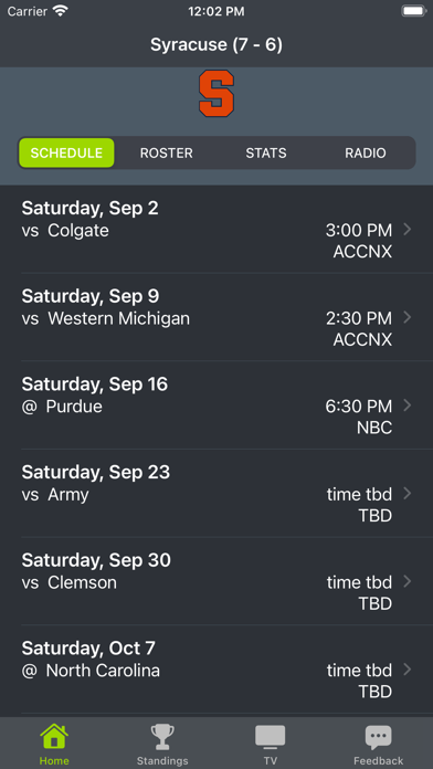 Screenshot #1 pour Syracuse Football App