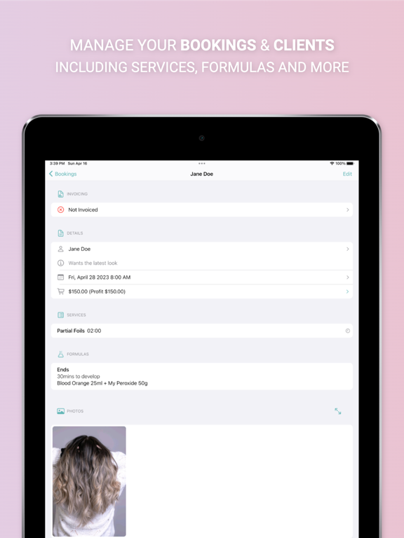 Salon Formulator iPad screenshot 2 - Business app