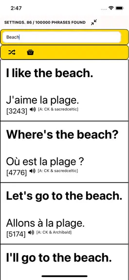 Game screenshot Speak French - 100,000 Phrases apk