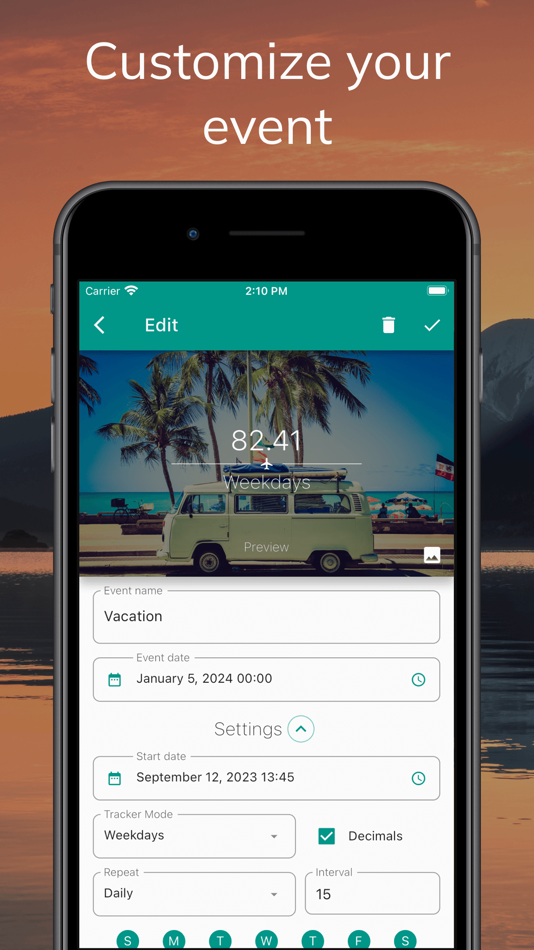 #5. Countdown Time Days Until app (iOS) Podle: Sociosoftware LLC