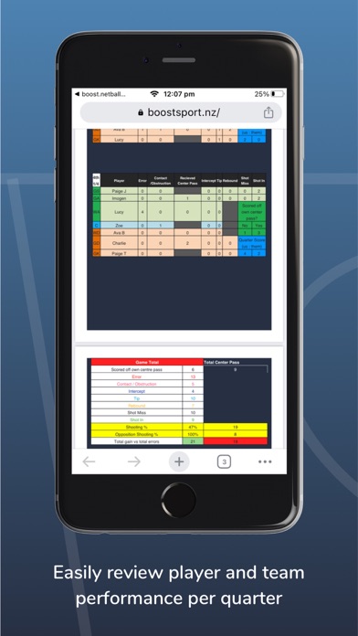 Boost. Netball Stats Made Easy Screenshot
