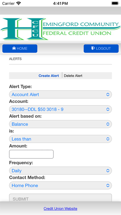 Hemingford Community FCU Screenshot