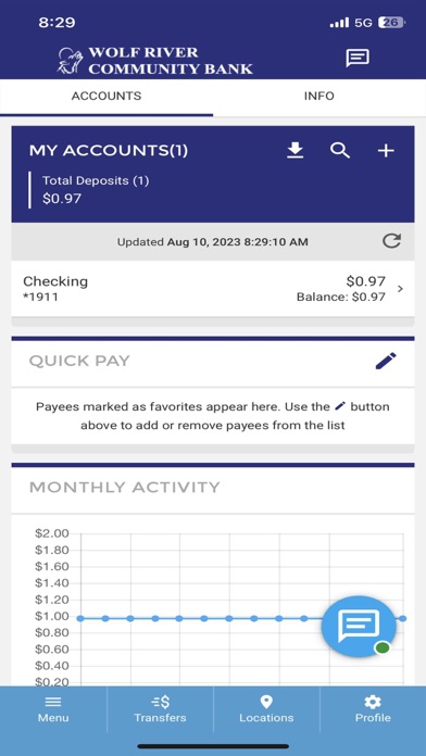 Wolf River Mobile Banking Screenshot