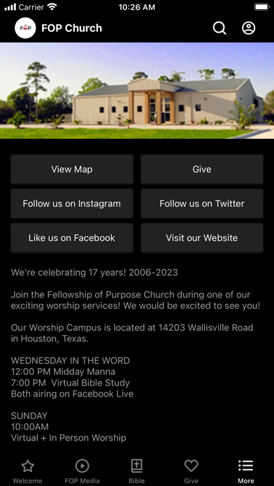 Fellowship of Purpose Church Screenshot
