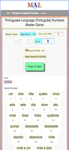 Game screenshot Portuguese M(A)L apk