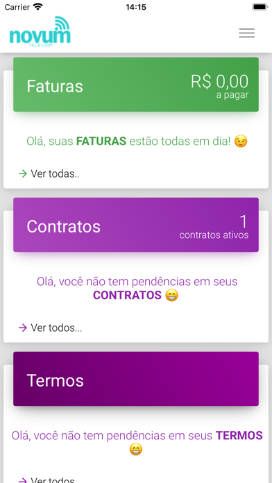Novum - Central do Assinante Screenshot