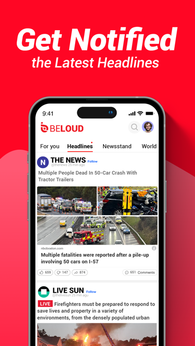 Beloud: News Social Network Screenshot