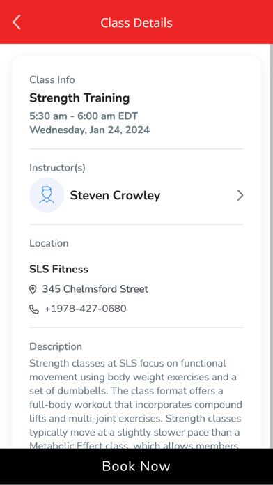 SLS Fitness Screenshot