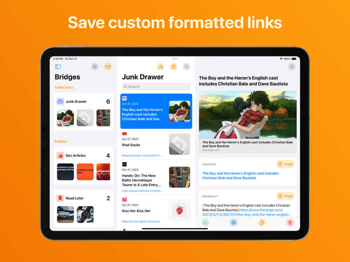Bridges Link Formatting