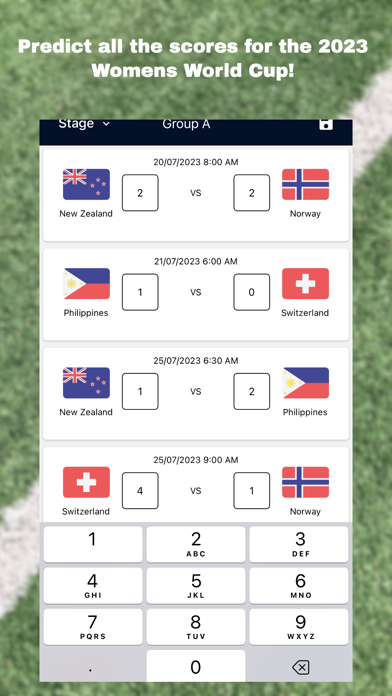 Women's Football Cup Predictor Screenshot