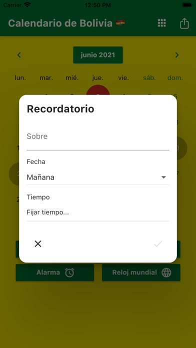 Calendario de Bolivia 2021 Screenshot
