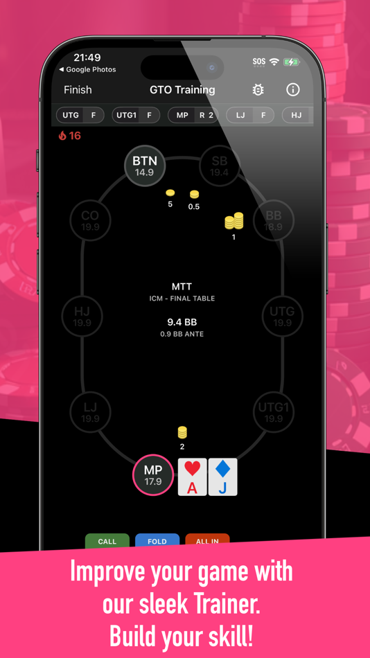 #3. GTO Ranges+ Poker Solver (iOS) Podle: Crafty Wheel Studios Pty Ltd