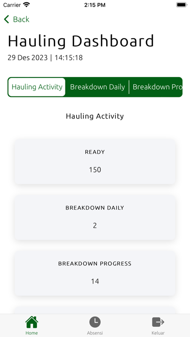 Hauling System Mobile Screenshot