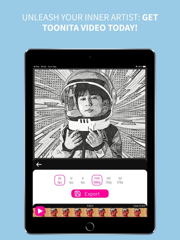 Toonita Video: Cartoon Effects iPad screenshot 8 - Photo & Video app