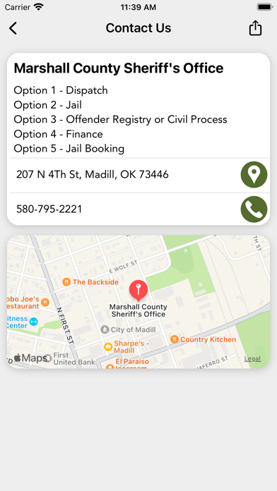 Marshall County Sheriff OKLA Screenshot