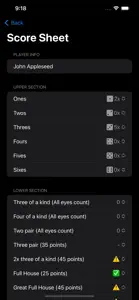 Game Sheet screenshot #2 for iPhone