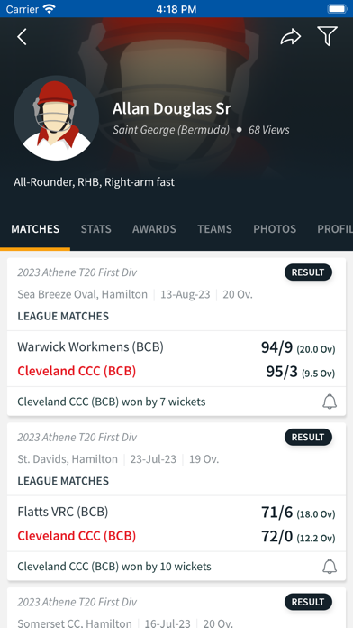 Bermuda Cricket Board Screenshot