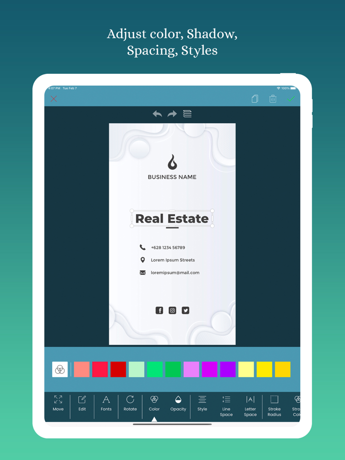 Business Card Maker  Editor