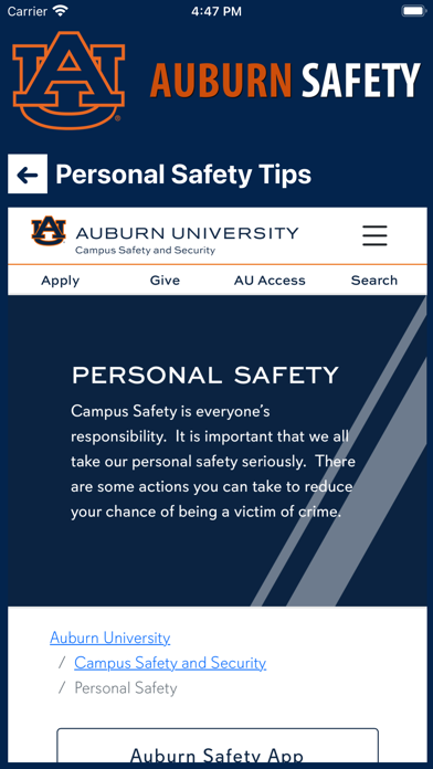 Auburn Safety Screenshot