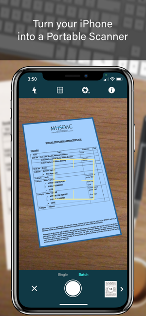 PRO SCANNER - Captură de ecran pentru scanarea documentelor PDF