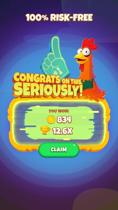 Chicken or Crash! Win Bitcoin. Screenshot