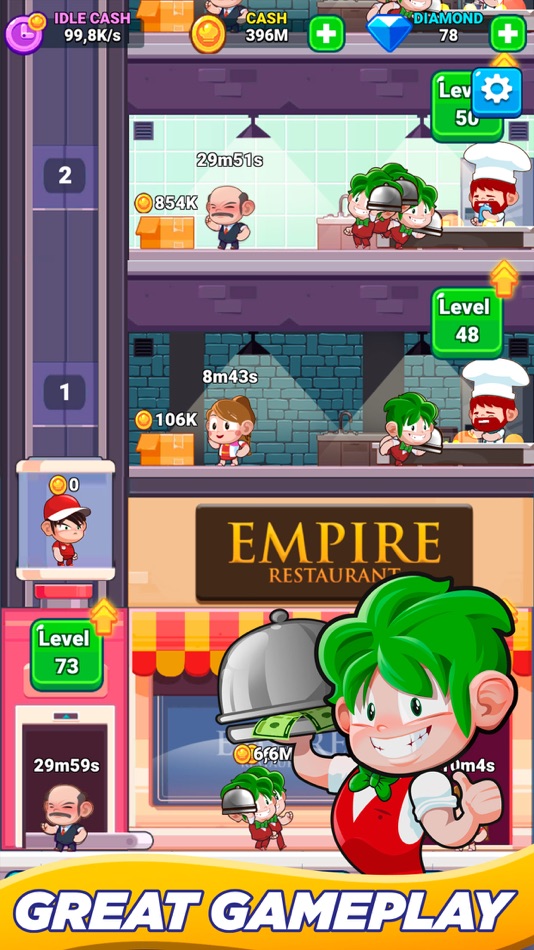 #3. Idle Restaurant Empire Tycoon (iOS) Podle: One Up Games Studio