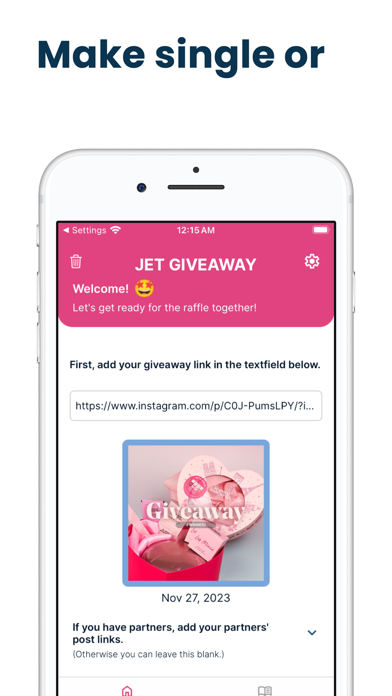 Jet Giveaway for Instagram Screenshot