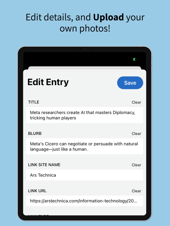 Airframe Save and find later