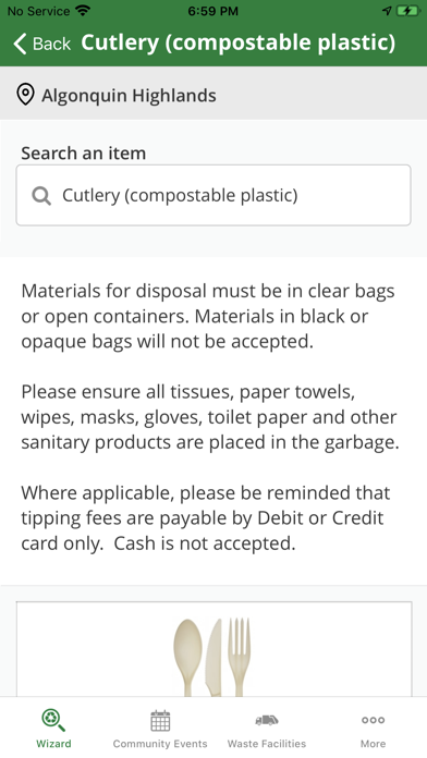 Haliburton County Waste Wizard Screenshot