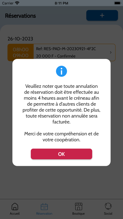 WePadel, Abidjan Screenshot