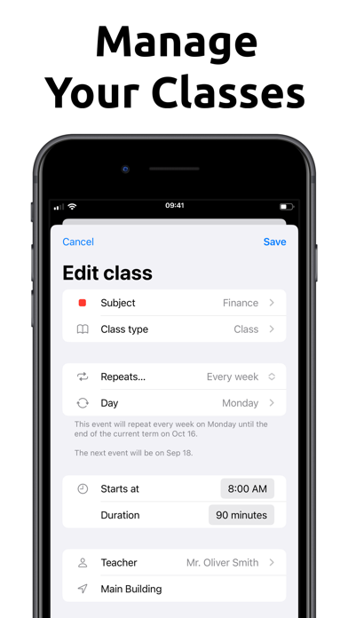 School Planner - Timetable Screenshot