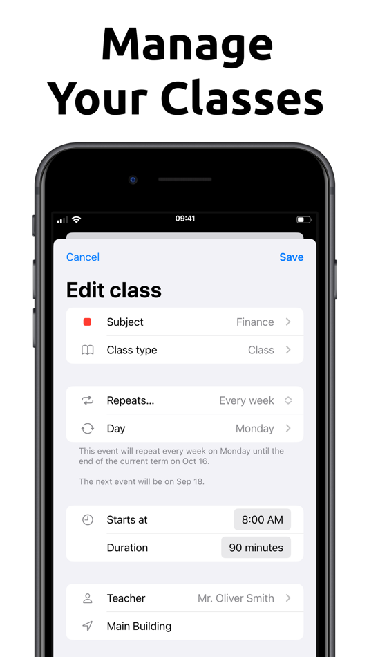 #5. School Planner - Timetable (iOS) Podle: Swazer Ltd.