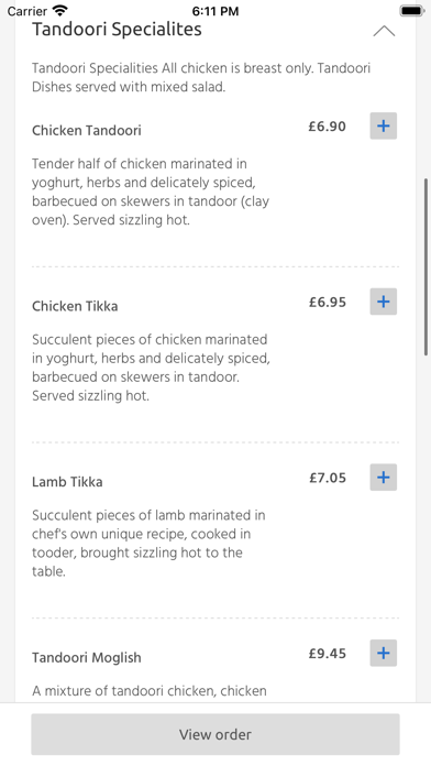 Gate of India Restaurant, Screenshot