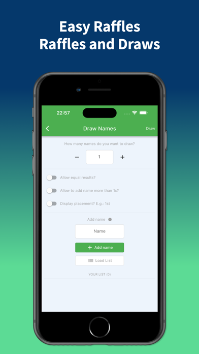 Easy Raffle: Names and Numbers Screenshot