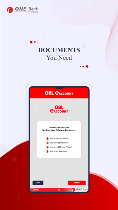 ONE Bank e-Account Screenshot