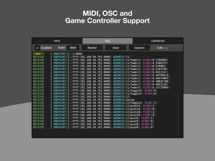Protokol - MIDI-OSC Monitor