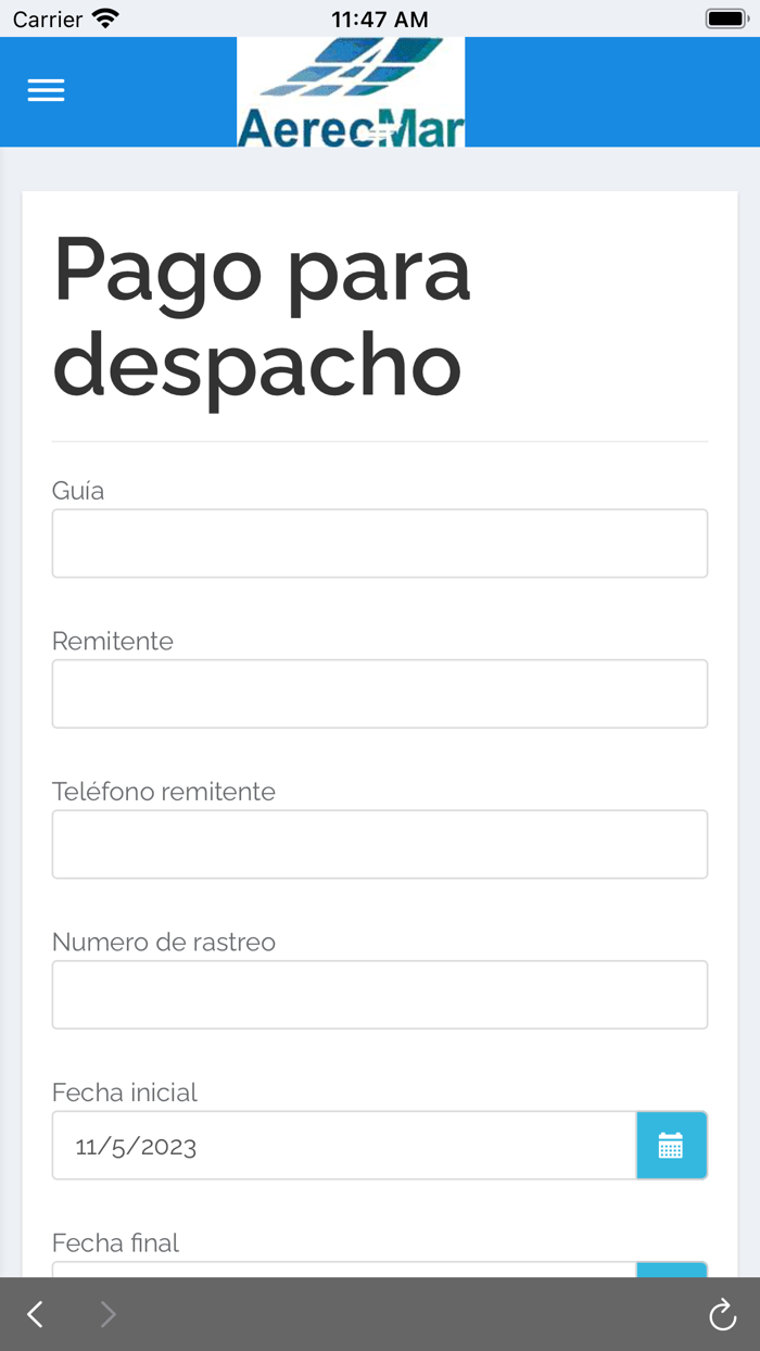 AereoMar App de Casilleros