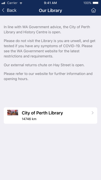 City of Perth Library Screenshot