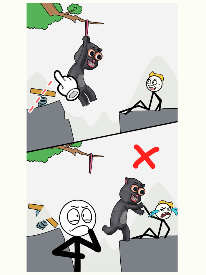 Stickman Slice Cut Puzzle