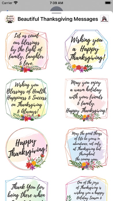 Thanksgiving Messages Screenshot