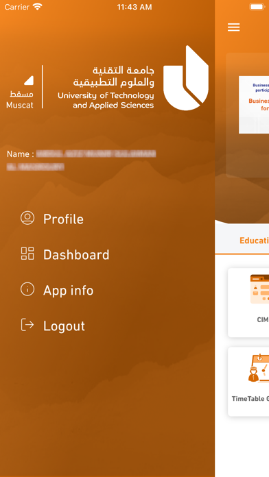 UTAS Mobile App Screenshot
