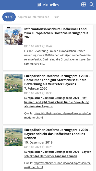 Hofheimer Land HeimatApp Screenshot