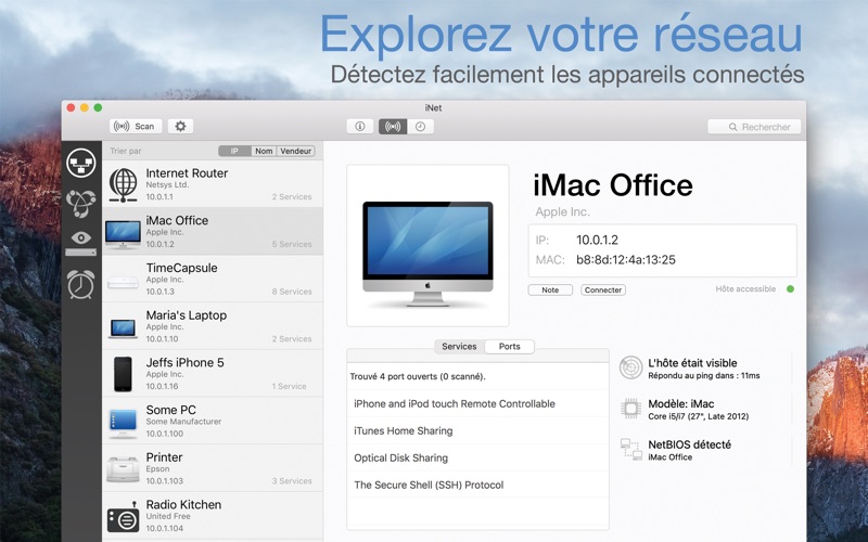 Screenshot #1 pour Scanneur de réseau iNet