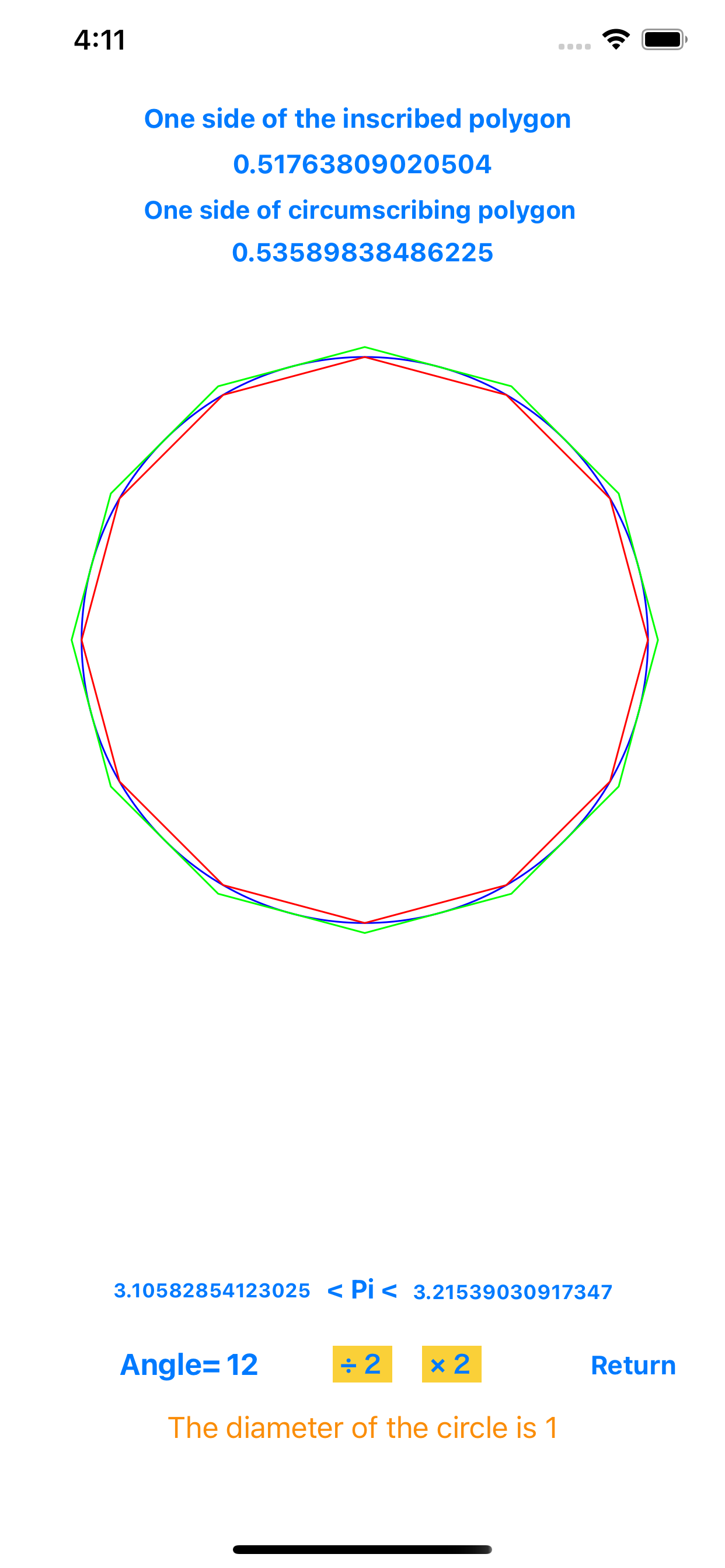 Calculation of Pi