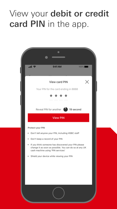 HSBC UK Mobile Banking Screenshot