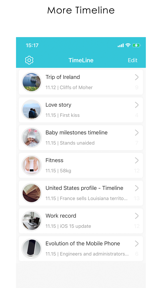 Timeline - line of events screenshot