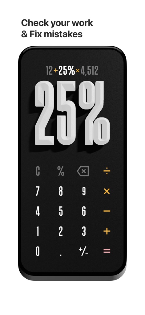 (Not Boring) Calculator - Discover how the app enhances accuracy by clearly showing the full equation as entered and simplifying complex percentage calculations.