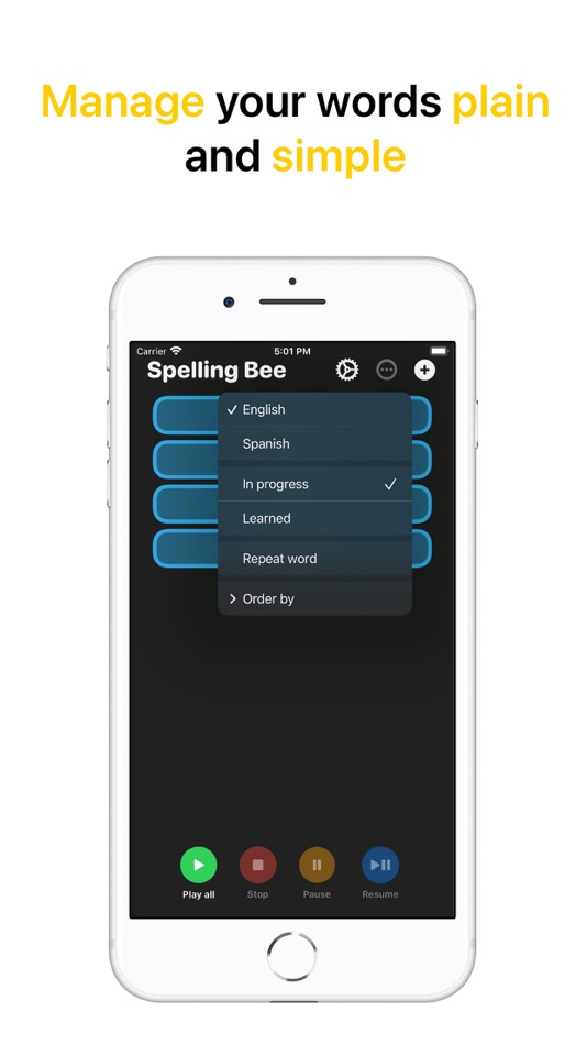 #3. Spelling Bee: Custom words (iOS) 由: Angel Gutierrez